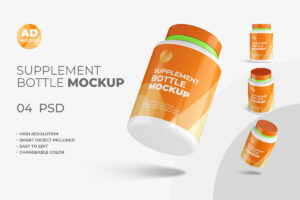 Read more about the article High-Quality and Realistic Supplement Bottle Mockup Design