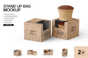 Read more about the article Premium Cupcake Box with Window Mockup